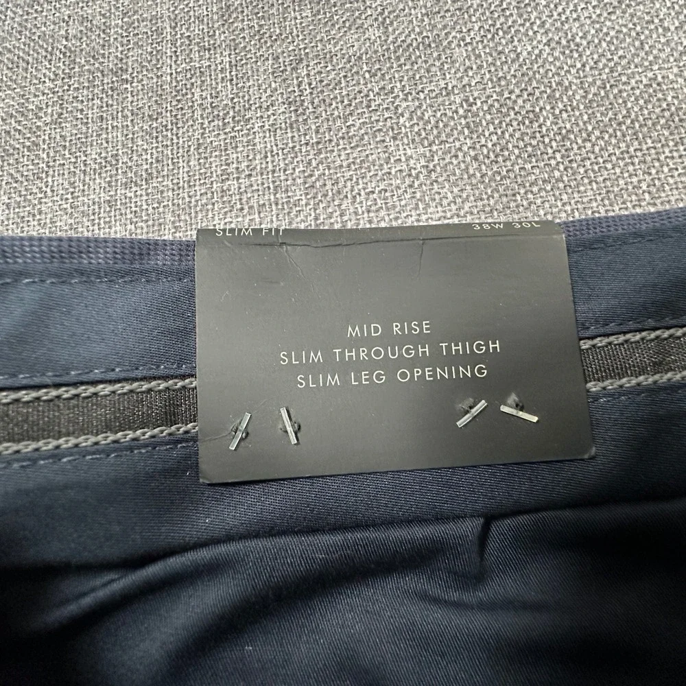 Banana Republic Slim Non-Iron Dress Pant Men 38x30 (Fits 38x29) Navy Stretch NEW